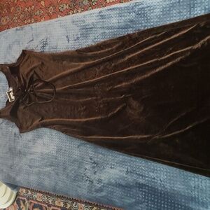 Joule Brown Velour long dres